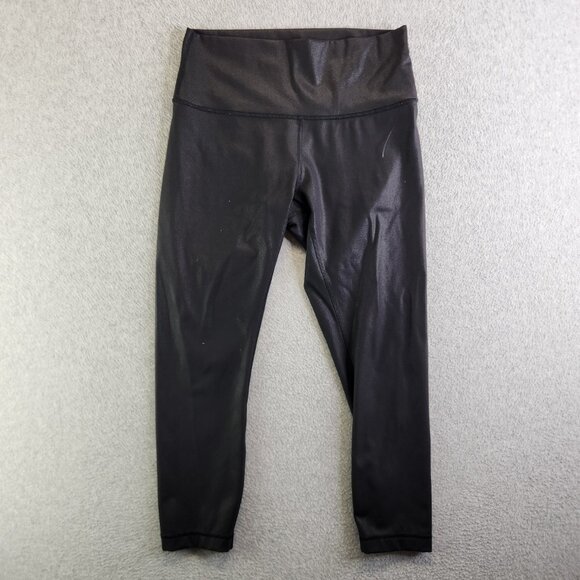 Lululemon Leggings Womens 8 Wunder Under High-Rise Crop 23" Foil Matte Black - Picture 16 of 16